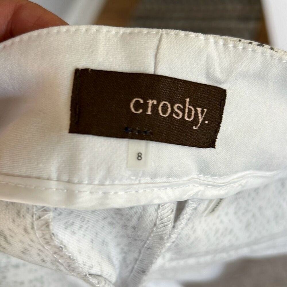 NWT Crosby size 8 white & gray ankle pants - Picture 4 of 5